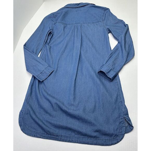 Old Navy Chambray Shirt Dress Womens Small Button Front Pockets Long Sleeve Blue - Picture 5 of 15